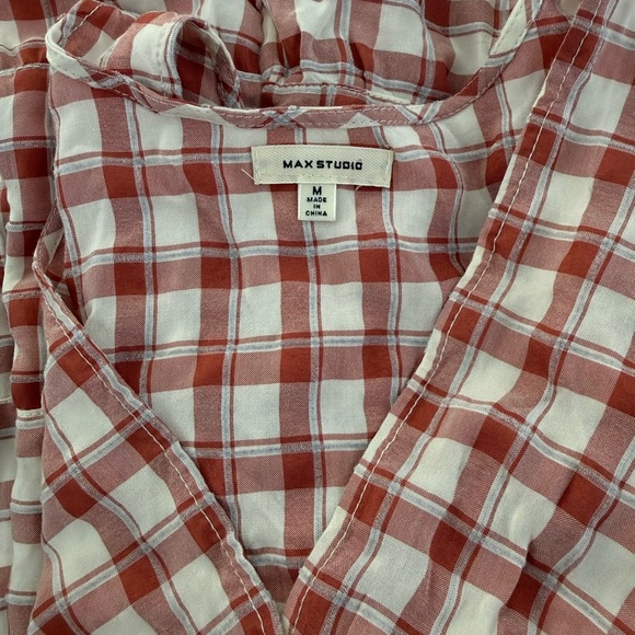 Max Studio orange and White Checkered Dress - Picture 3 of 3